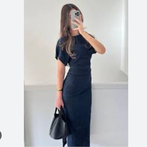 Zara Denim Midi Long Dress Dark Blue Wash Size XS - Picture 3 of 11